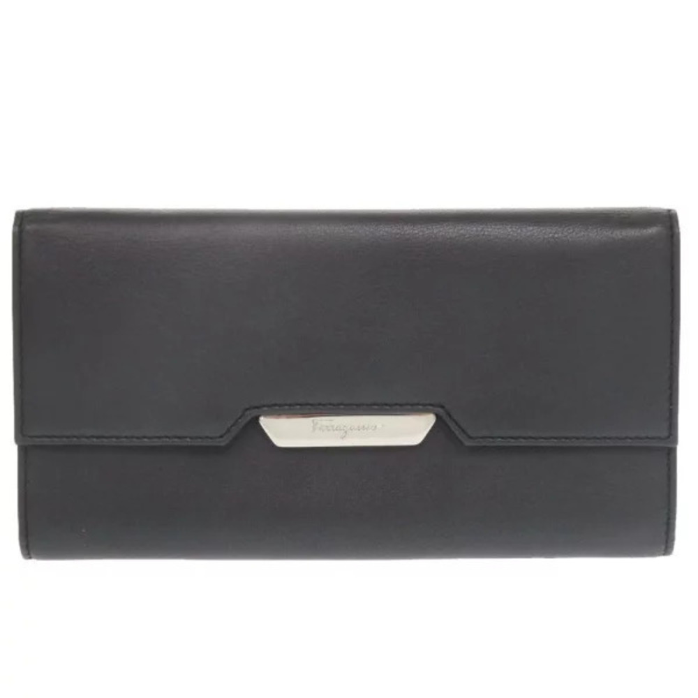 Salvatore Ferragamo Leather Black Tri fold Wallet